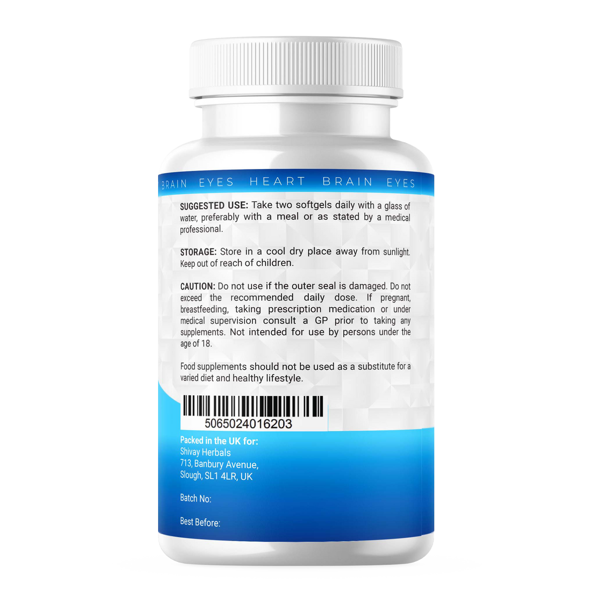Shivay Herbals Omega 3 Fish Oil 2000mg - 660mg EPA & 440mg DHA per Serving - 120 Softgels - 2 Month Supply - Heart, Brain & Vision - Made in the UK