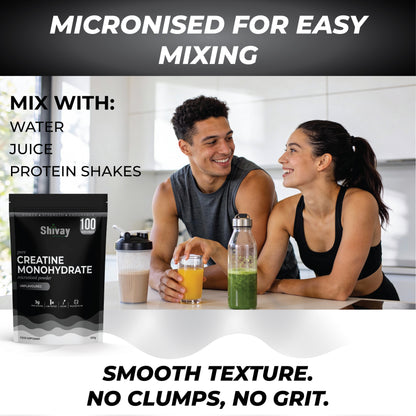 Shivay Herbals Creatine Monohydrate Powder 300g - 100 Servings - Pure Micronised - Unflavoured - Made in the UK