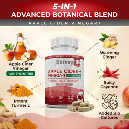 Apple Cider Vinegar Complex with Turmeric, Ginger, Cayenne & Bio Cultures
