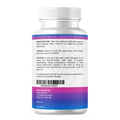 Shivay Herbals Marine Collagen Complex 1000mg - Hydrolysed Type I - with Vitamin C, Hyaluronic Acid & Biotin - 120 Capsules - 2 Month Supply - Made in the UK