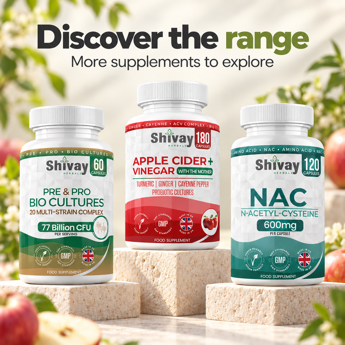 Shivay Herbals Berberine 11-in-1 Complex - with ACV, Cinnamon, Chromium & Zinc - 120 Vegan Capsules - 2 Month Supply - Made in the UK