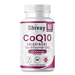 Shivay Herbals CoQ10 200mg pure Ubiquinone 60 vegan capsules 2 month supply - UK made supplement