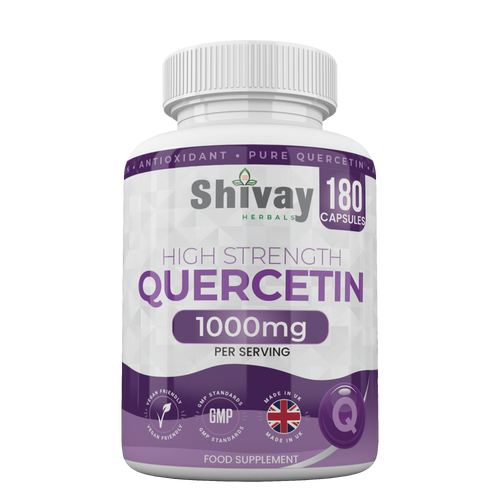 Shivay Herbals Quercetin 1000mg - Sophora Japonica Extract - 180 Vegan Capsules - 3 Month Supply - Natural Plant Flavonoid - Made in the UK