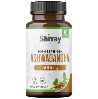 Shivay Herbals Ashwagandha 1000mg root extract capsules 90 vegan capsules 45 day supply - UK made