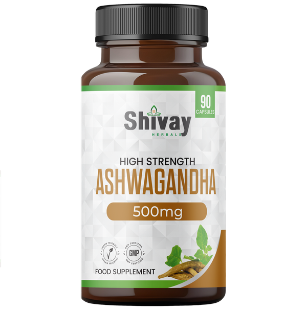 Shivay Herbals Ashwagandha 1000mg root extract capsules 90 vegan capsules 45 day supply - UK made