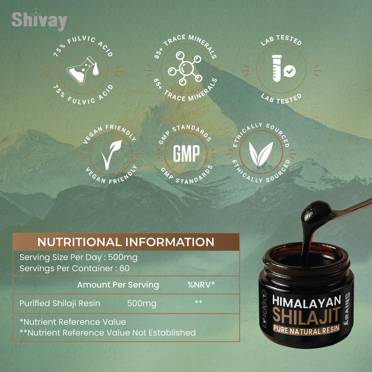Shivay Herbals Himalayan Shilajit Resin 30g - Natural Source of Fulvic Acid & Humic Acid - Trace Minerals - Made in the UK