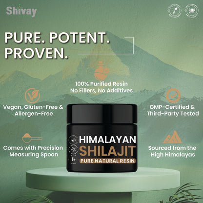 Shivay Herbals Himalayan Shilajit Resin 30g - Natural Source of Fulvic Acid & Humic Acid - Trace Minerals - Made in the UK