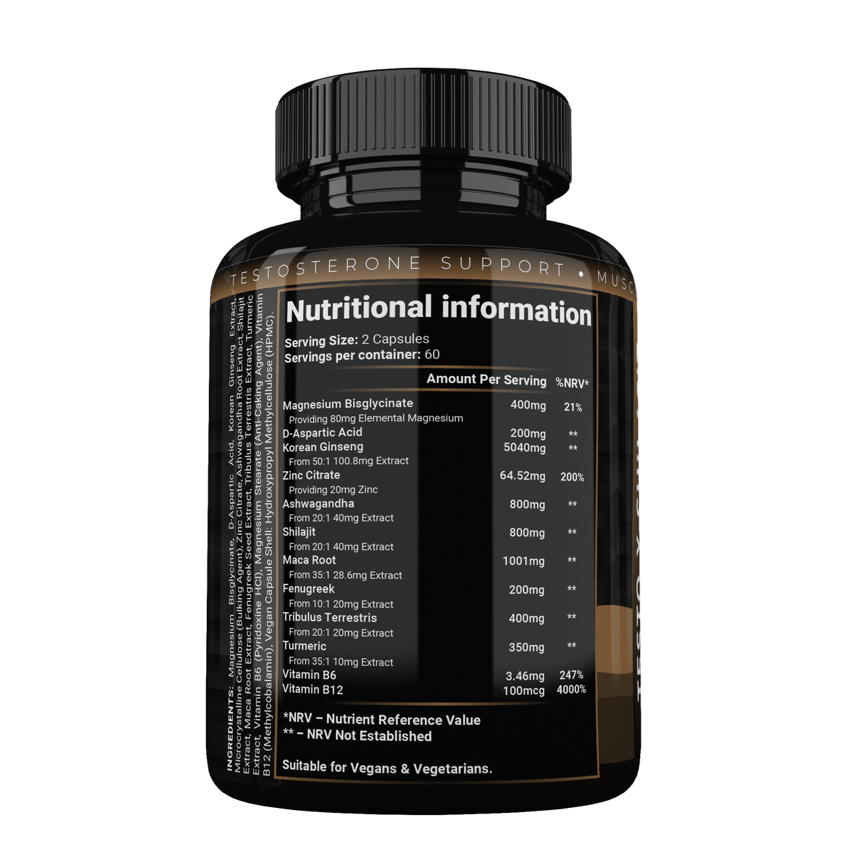 MENMAX+ Testo Boost x Shilajit Complex – Testosterone Support Supplement for Men with Zinc, Ashwagandha, Maca Root, Korean Ginseng, Tribulus, B6 & B12 – 120 Vegan Capsules Made in UK by Shivay