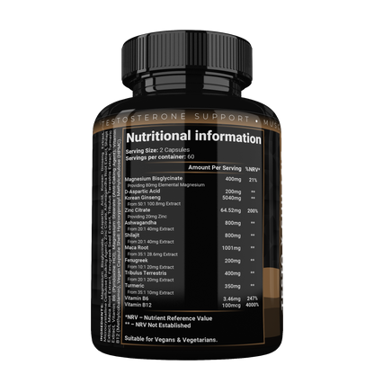 MENMAX+ Testo Boost x Shilajit Complex – Testosterone Support Supplement for Men with Zinc, Ashwagandha, Maca Root, Korean Ginseng, Tribulus, B6 & B12 – 120 Vegan Capsules Made in UK by Shivay