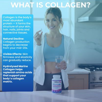 Shivay Herbals Marine Collagen Complex 1000mg - Hydrolysed Type I - with Vitamin C, Hyaluronic Acid & Biotin - 120 Capsules - 2 Month Supply - Made in the UK