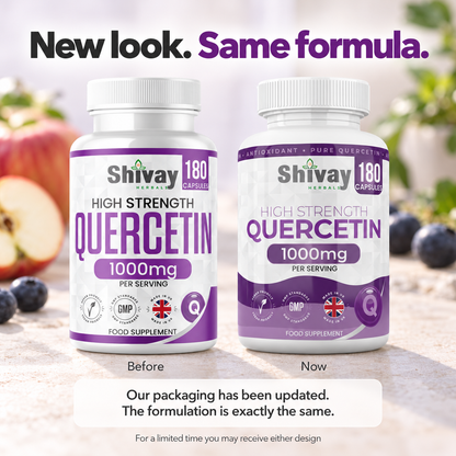 Shivay Herbals Quercetin 1000mg - Sophora Japonica Extract - 180 Vegan Capsules - 3 Month Supply - Natural Plant Flavonoid - Made in the UK
