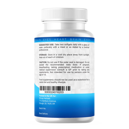 Shivay Herbals Omega 3 Fish Oil 2000mg - 660mg EPA & 440mg DHA per Serving - 120 Softgels - 2 Month Supply - Heart, Brain & Vision - Made in the UK