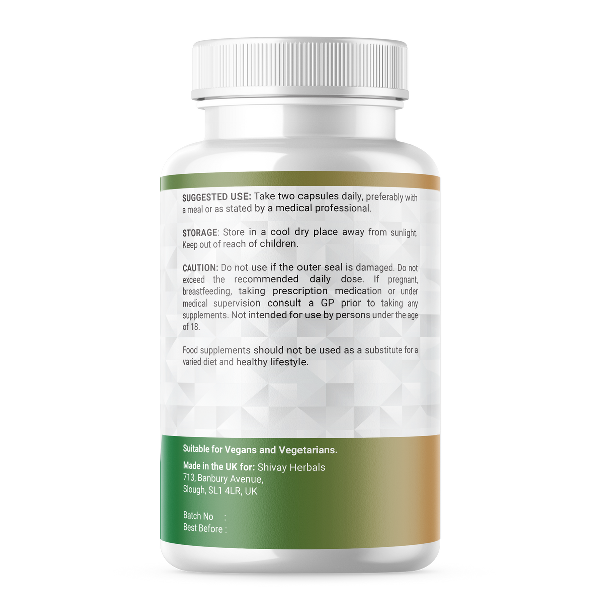 Shivay Herbals Probiotic & Prebiotic Complex - 77 Billion CFU - 20 Live Strains - 60 Vegan Capsules - 1 Month Supply - Made in the UK
