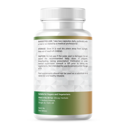 Shivay Herbals Probiotic & Prebiotic Complex - 77 Billion CFU - 20 Live Strains - 60 Vegan Capsules - 1 Month Supply - Made in the UK