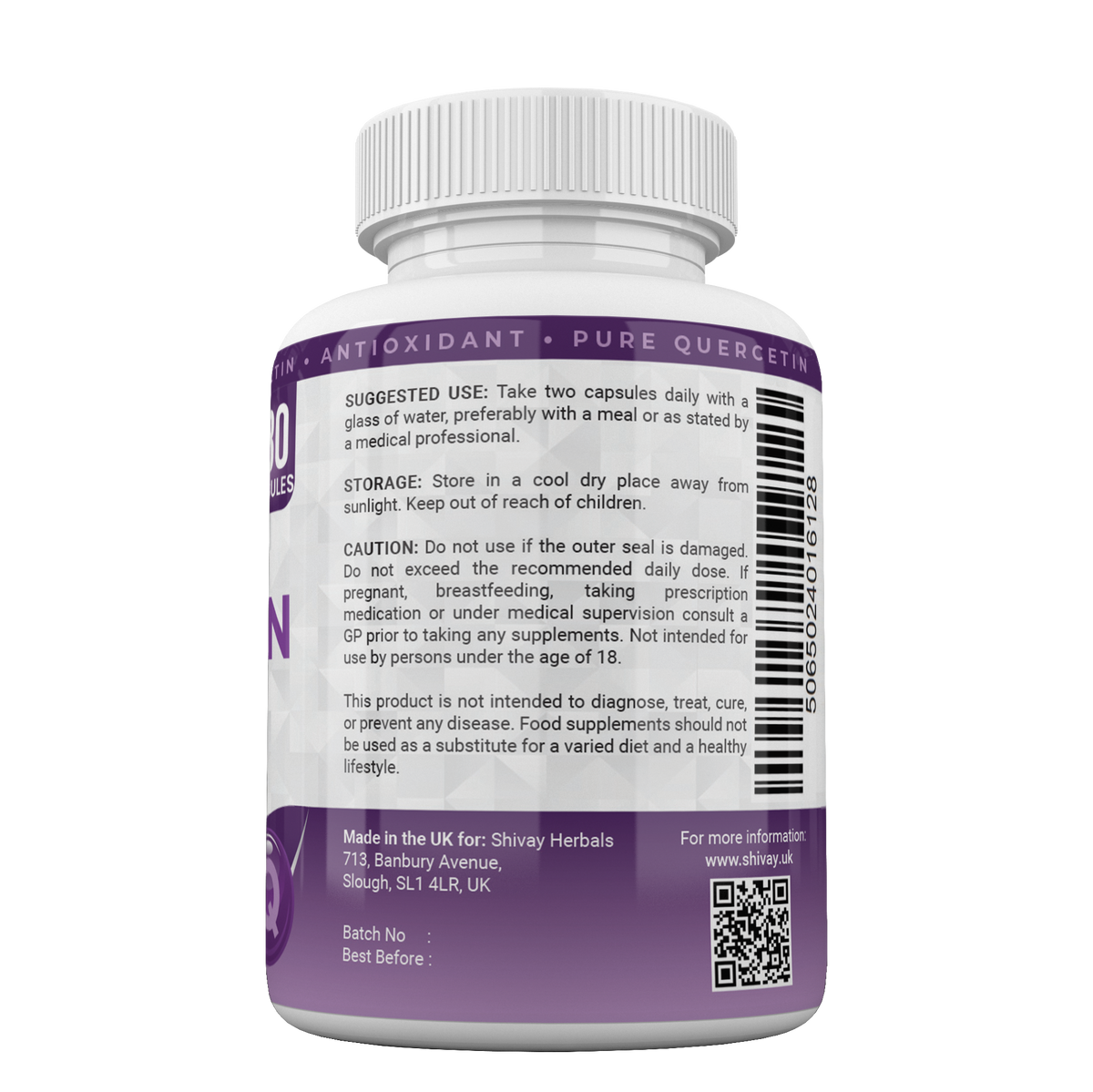 Shivay Herbals Quercetin 1000mg - Sophora Japonica Extract - 180 Vegan Capsules - 3 Month Supply - Natural Plant Flavonoid - Made in the UK
