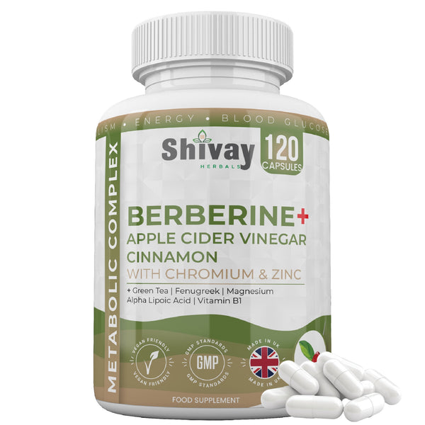 Shivay Herbals Berberine 11-in-1 Complex 120 vegan capsules bottle