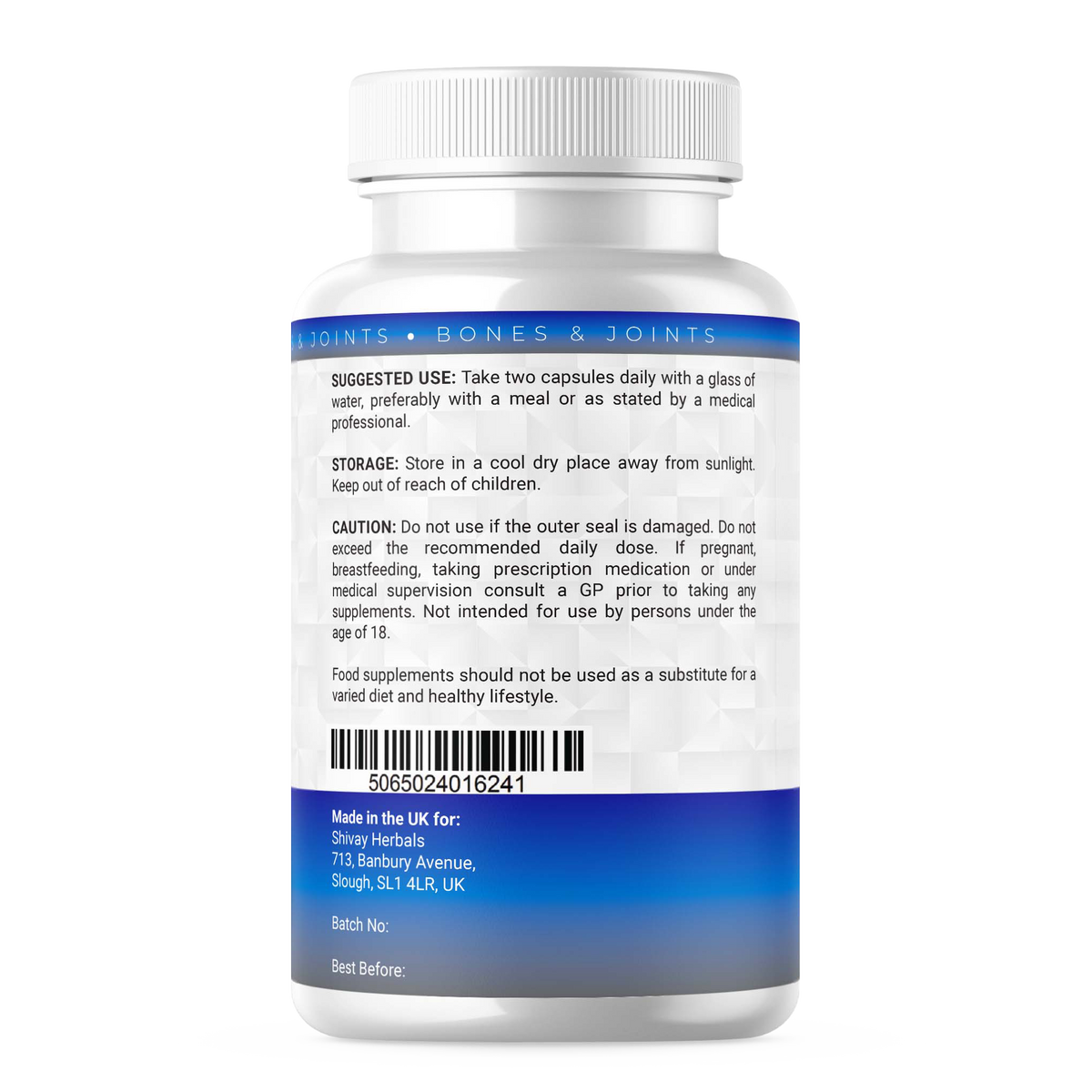 Shivay Herbals Glucosamine & Chondroitin Complex - with MSM, Vitamin C, Turmeric, Ginger & Black Pepper - 120 Capsules - 2 Month Supply - Made in the UK