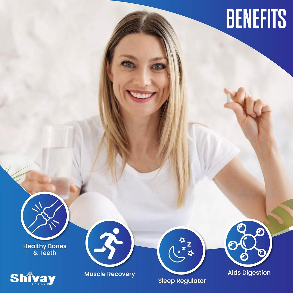 Shivay Herbals Magnesium 3-in-1 Complex - 384mg Elemental Magnesium - Glycinate, Malate & Citrate - 120 Vegan Capsules - Made in the UK