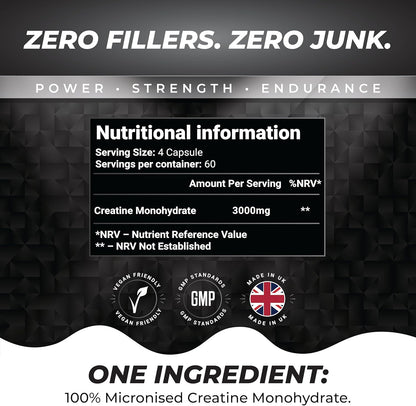Creatine Monohydrate 240 Capsules - 3000mg per Serving