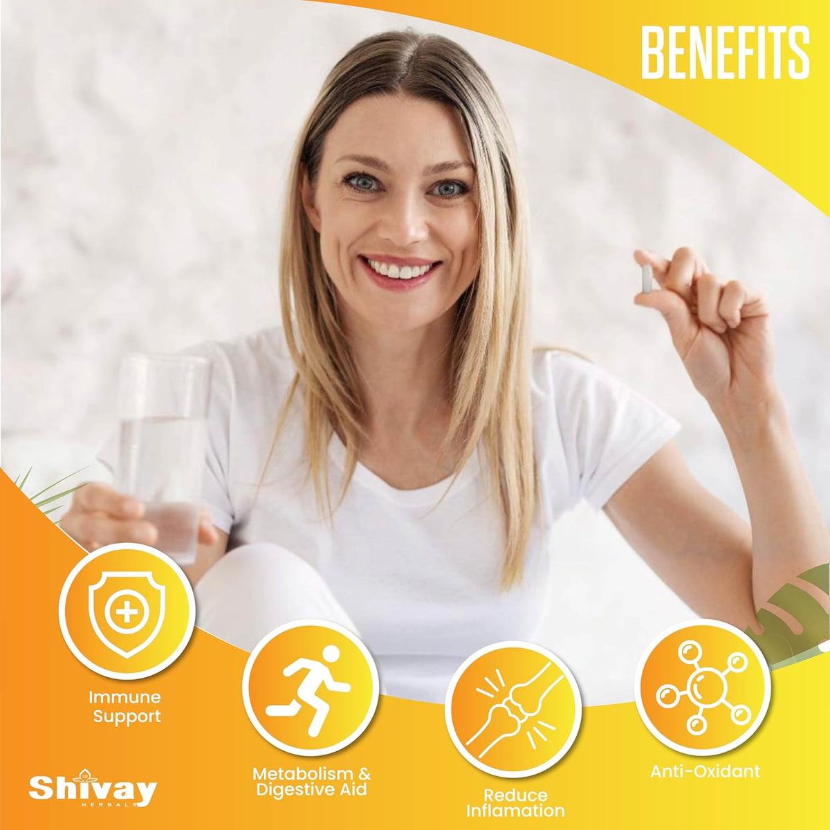 Shivay Herbals Turmeric Curcumin 2600mg - with Ginger, Black Pepper & Vitamin C - 180 Vegan Tablets - 3 Month Supply - Made in the UK