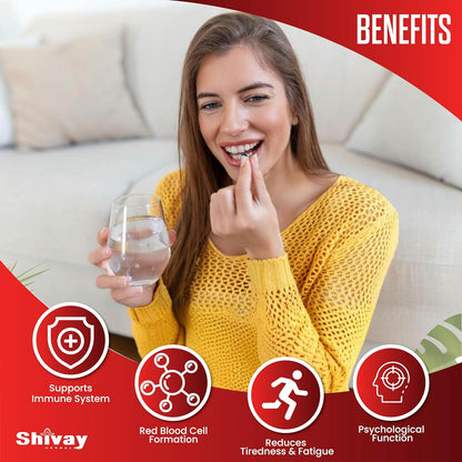 Shivay Herbals Vitamin B Complex - All 8 B Vitamins - 365 Vegan Tablets - 1 Year Supply - Reduction of Tiredness - Made in the UK