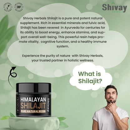 Shivay Herbals Himalayan Shilajit Resin 30g - Natural Source of Fulvic Acid & Humic Acid - Trace Minerals - Made in the UK
